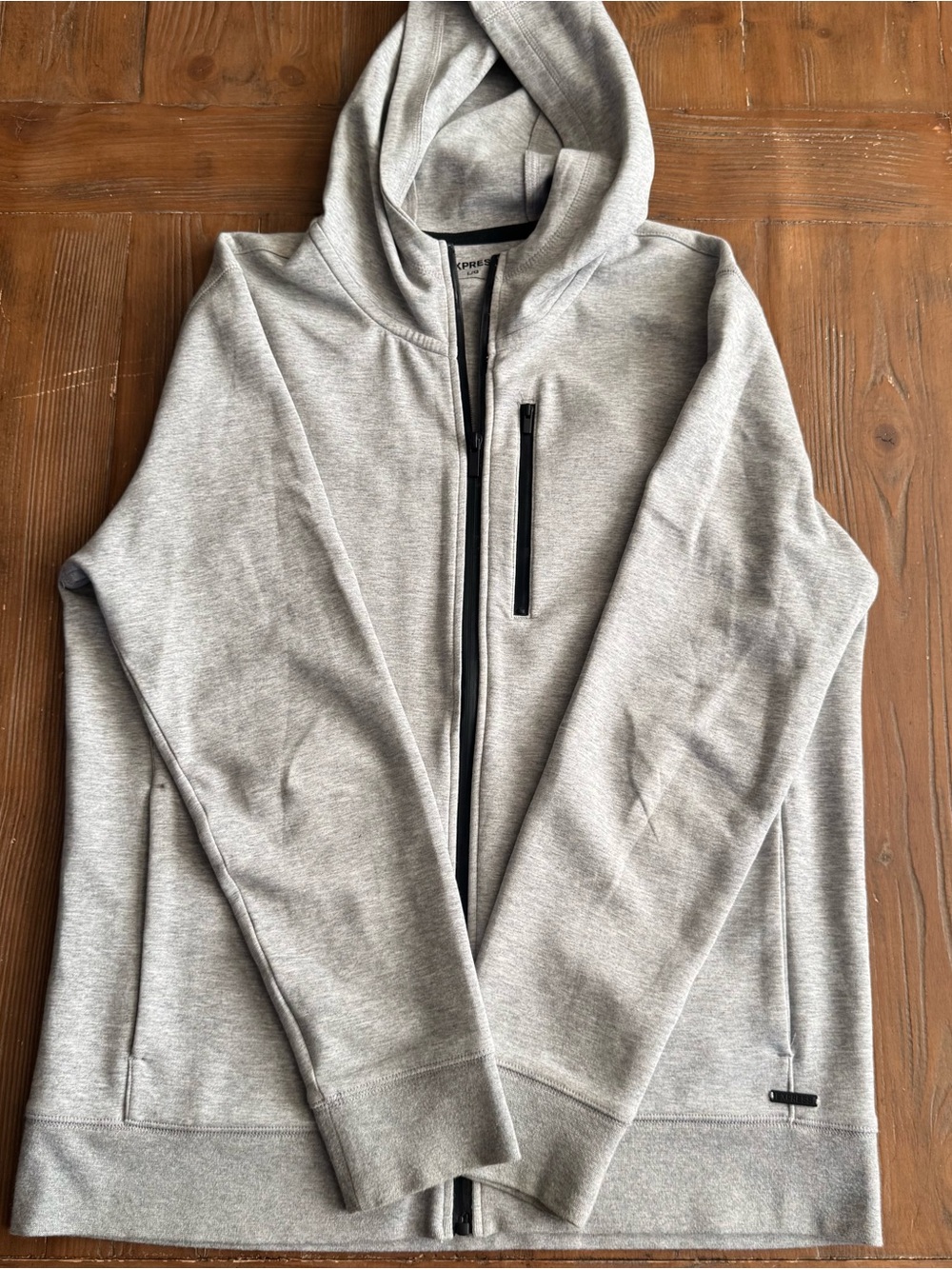 EXPRESS Full Zip Hoodie Size L Gray Activewear Jacket